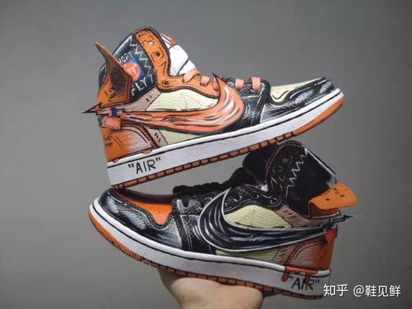 莆田鞋官网旗舰店aj1纯白色手绘涂鸦